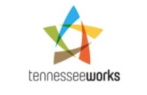 Tennessee Works logo featuring 5 multi-colored shapes forming the overall shape of a star