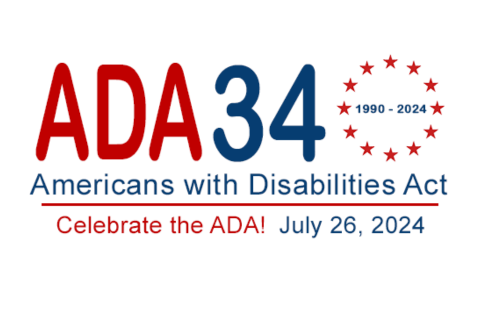 Logo for the 34th anniversary of the Americans with Disabilities Act