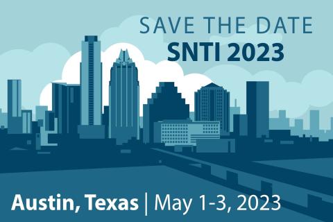 2023 START National Training Institute "save the date" graphic featuring the city skyline of Austin, Texas
